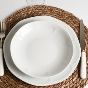 Location Assiette Creuse Rétro Blanche 21cm