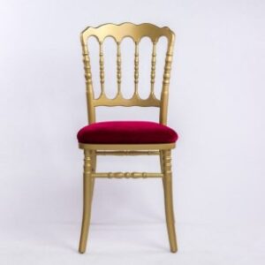 Location Chaise Napoleon 3 Dorée assise Velours Rouge