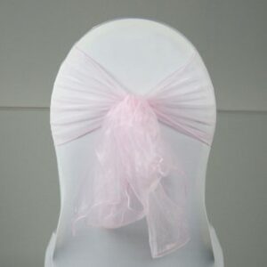 Location Noeud de Chaise Organza Rose