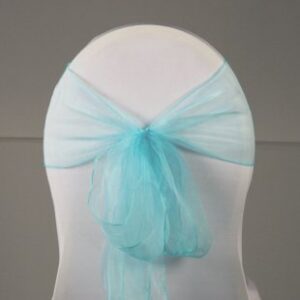 Location Noeud de Chaise Organza Turquoise