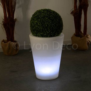 Location Pot de Fleur Lumineux Blanc H50.5cm