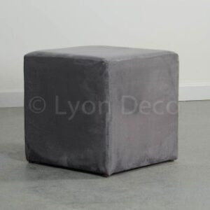Location Pouf velour gris