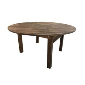 Location Table Ronde Bois Brut 152 cm