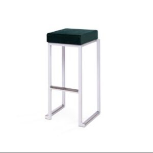Location Tabouret Kubo Blanc Assise Velours Verte